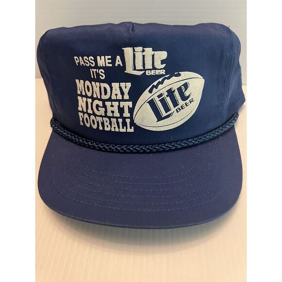 Miller 'Lite' Time ~ Monday Nite Football ~ Blue/White SnapBack Trucker NFL HAT - Picture 2 of 5